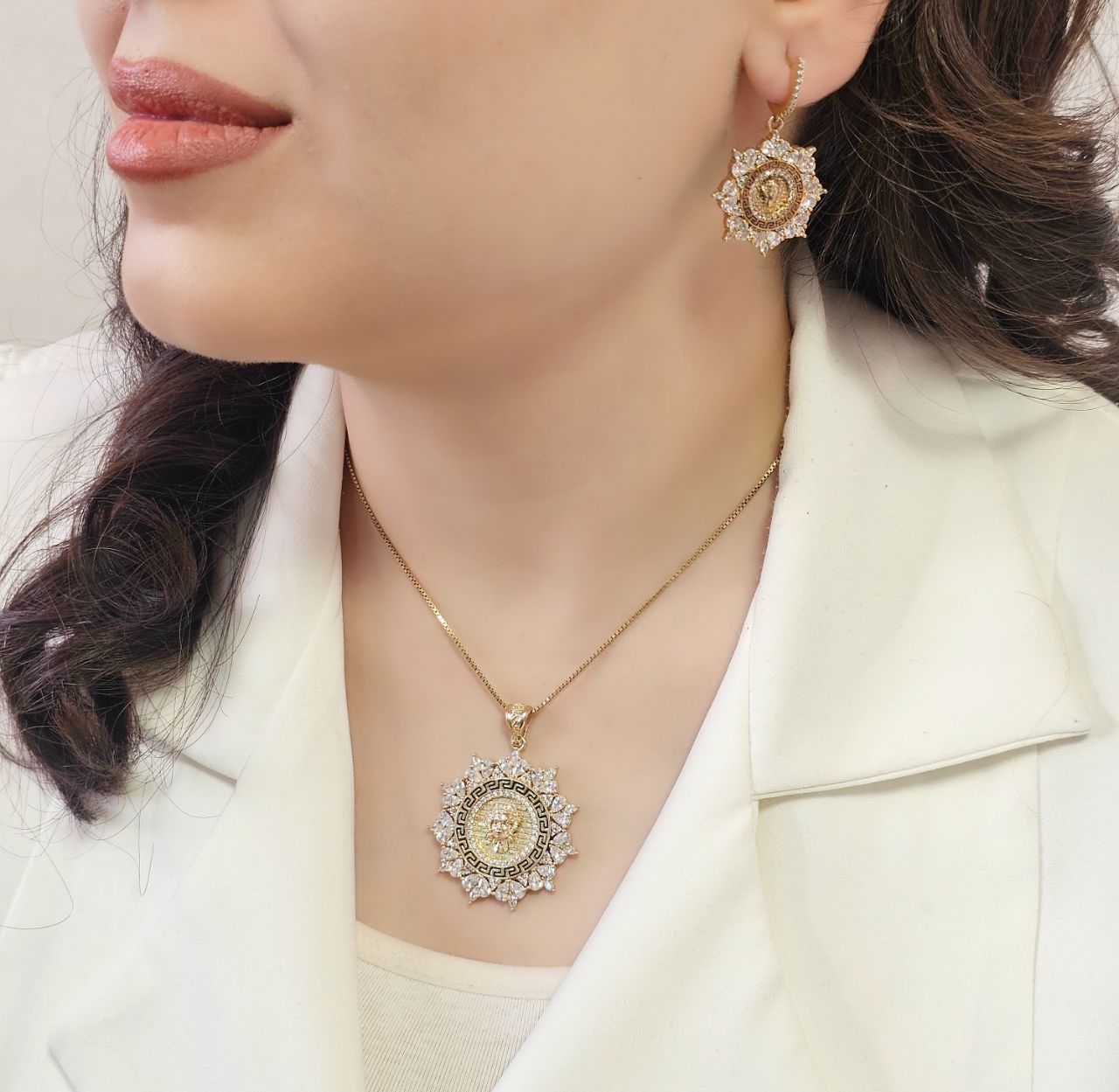 نیم ست نقره زنانه طرح ورساچه