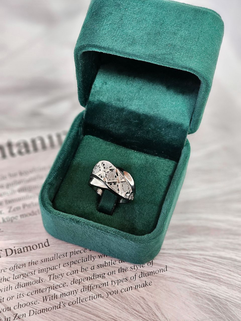 انگشتر نقره زنانه طرح تراش